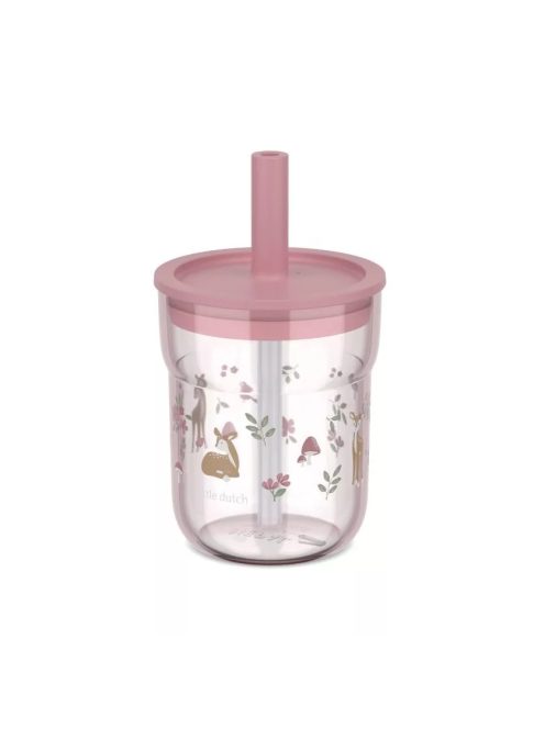 Little Dutch gyerek pohár szívószállal 250 ml - Fairy Garden