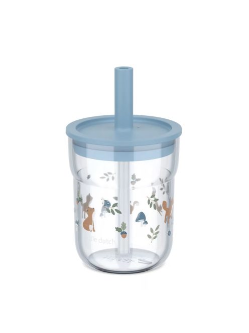 Little Dutch gyerek pohár szívószállal 250 ml - Forest Friends