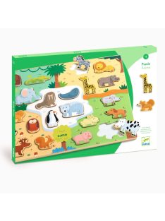   Djeco Formaillesztő, formaberakó - Állati formák - Puzzlo Animo