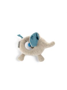   Moulin Roty – Majomkenyérfa alatt – Textil csörgő csengettyűvel  - elefánt