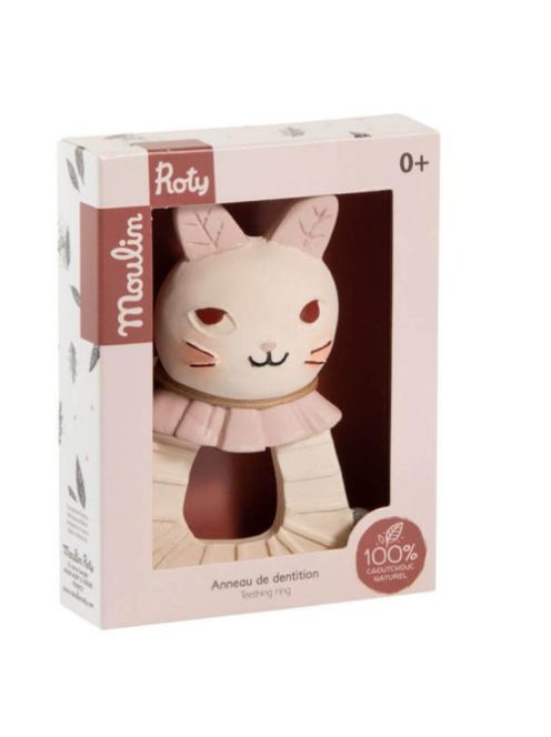 Moulin Roty - Eső után - Kaucsuk gumi rágóka - Nyuszi