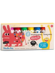   Moulin Roty - Csinoskák - 8 db Pöttyöző marokfilc dobozban