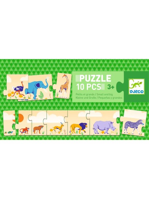 Djeco Sorozatkirakó puzzle - Kicsi és nagy, 10 db-os - Smal and big