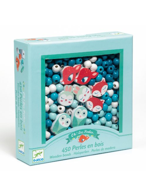 Djeco Fagyöngy készlet - Erdei állatkák - Wooden beads, small animals