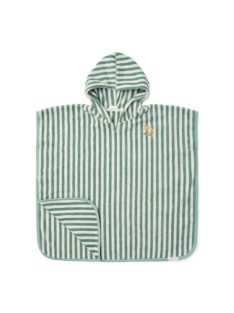 Little Dutch fürdőponcsó Seashells and Stripes Surf Blue