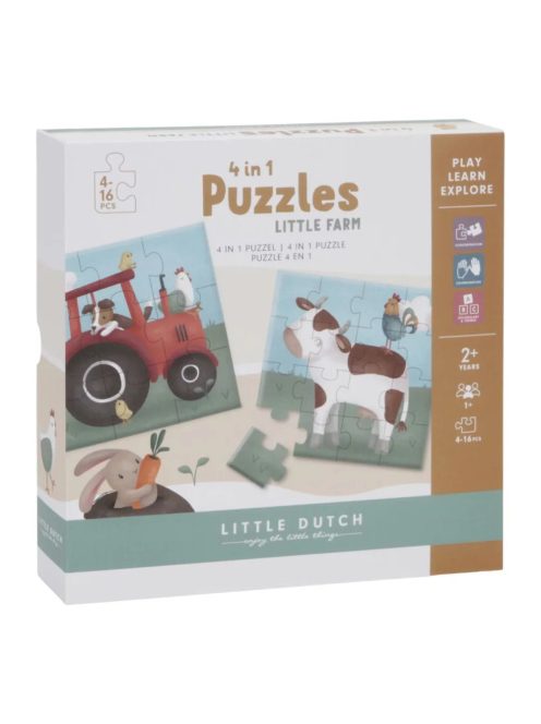 LITTLE DUTCH 4 IN 1 KIRAKÓ - LITTLE FARM